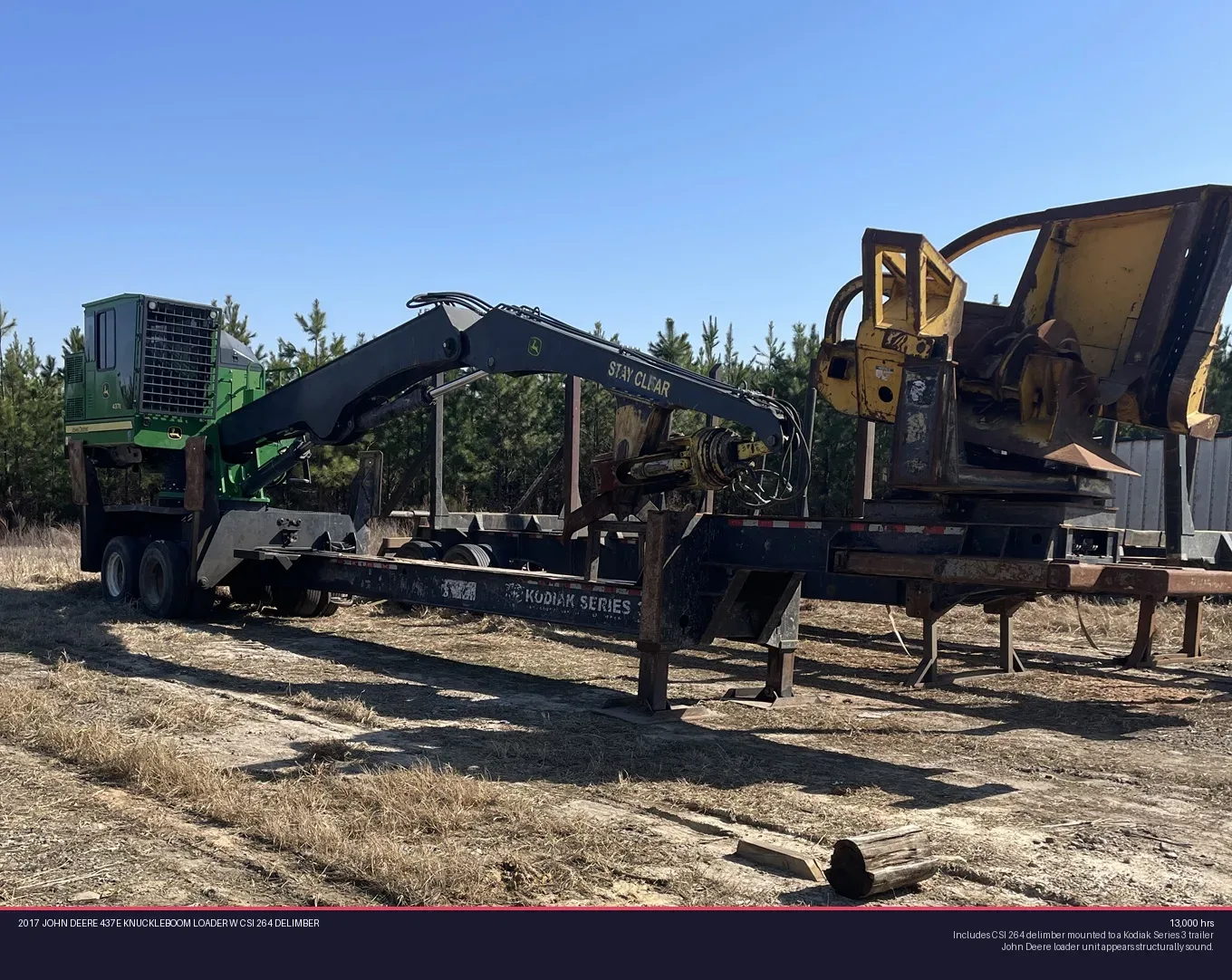 2017 JOHN DEERE 437E Knuckleboom Loader w CSI 264 Delimber