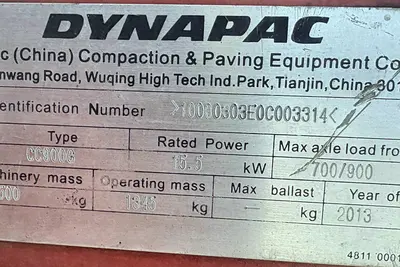 2013 DYNAPAC CC900G - view 13 of 13
